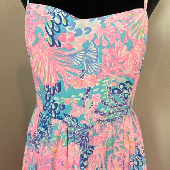 Lilly Pulitzer Pink and Blue Floral Kids Dress - Picture 3 of 4